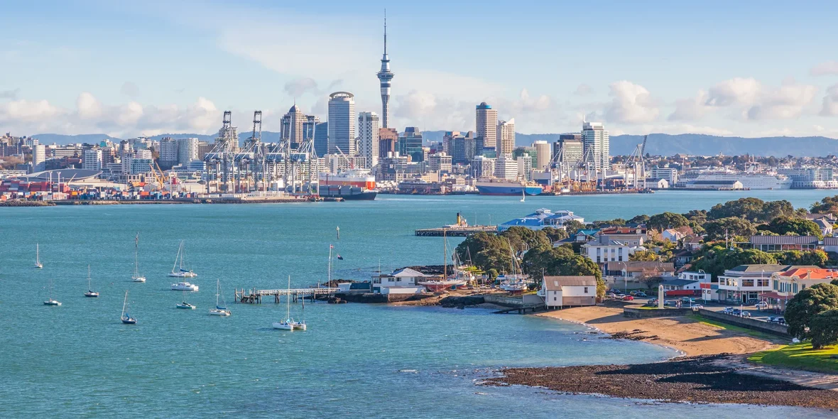 The cityscape of Devonport and Auckland