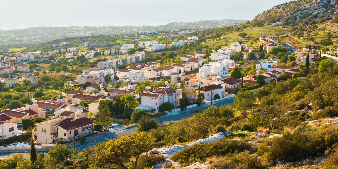 Panoramic view of houses in Cyprus