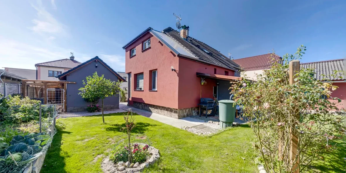 Plot and bright house in the small Czech town of Zdice, near Prague