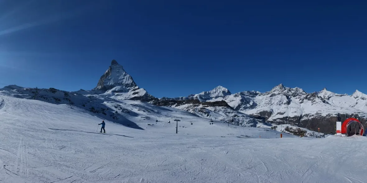 Resort in Switzerland in the winter