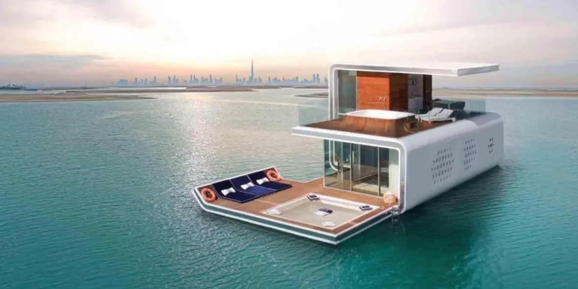 A floating villa with an underwater bedroom in Dubai