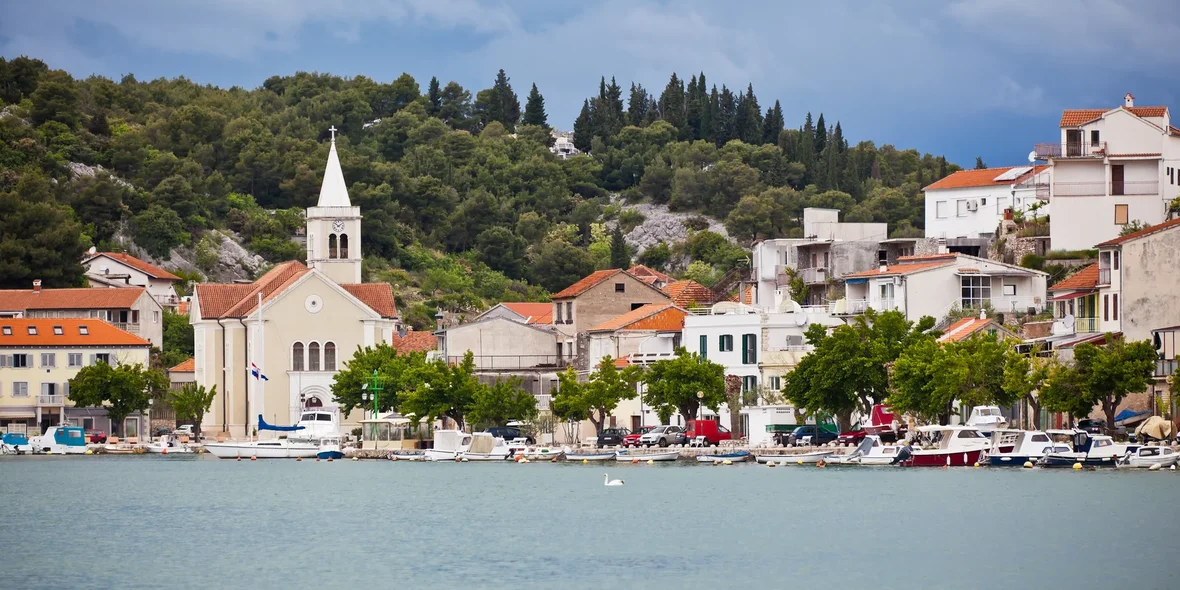 Zaton, Croatia, view from the sea