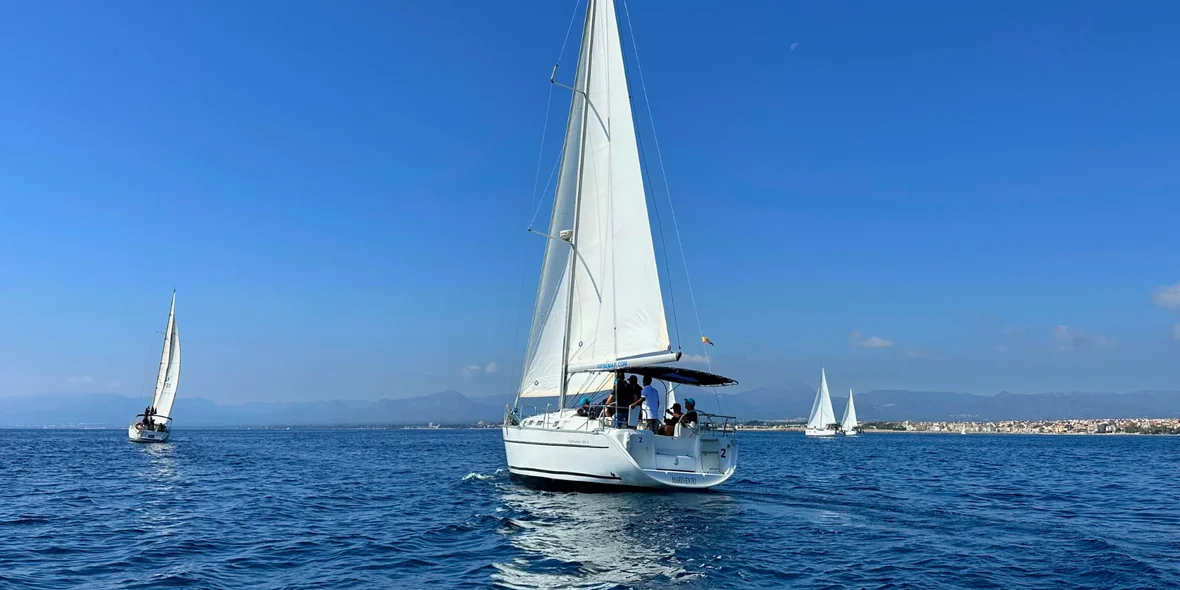 Yachts sail on the sea in Spain