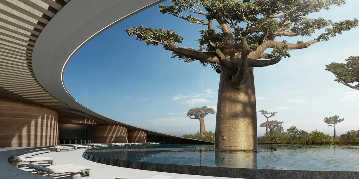 Курортный отель от SAOTA в Дакаре: гостиница вокруг баобабов