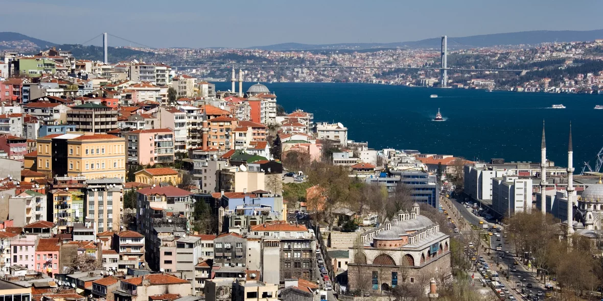 Istanbul city in Turkey, panoramic view 