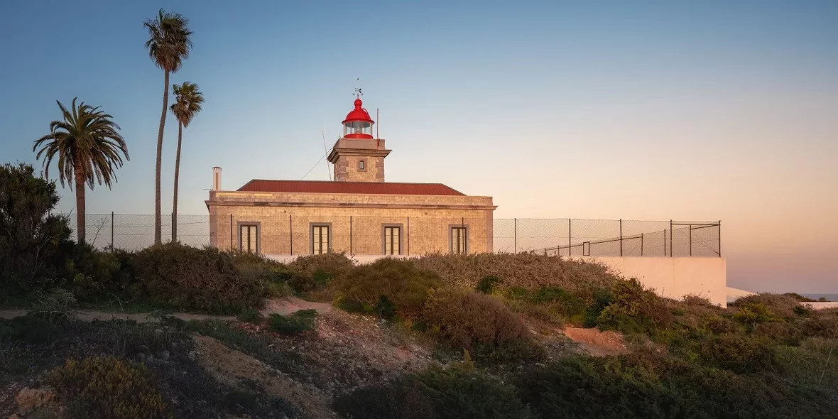 Lighthouse in Ponta da Piedade. Lagos, Algarve, Portugal.