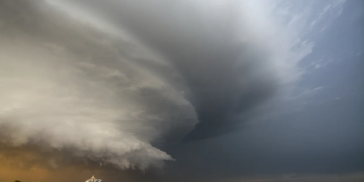 Tornado storm on the American plains