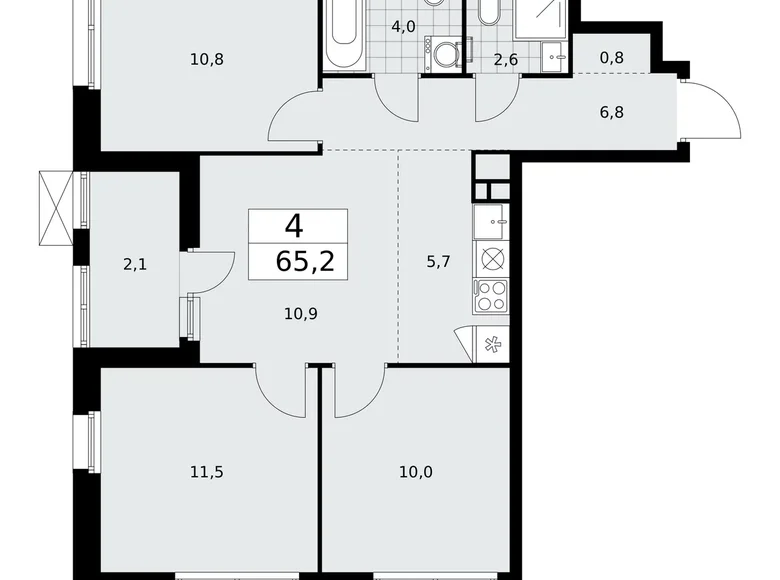 Квартира 4 комнаты 65 м² Москва, Россия