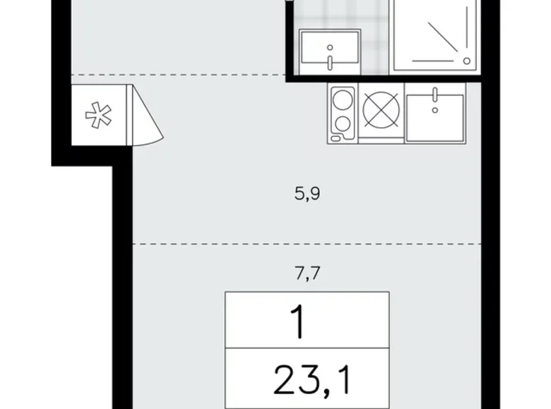 Apartamento 1 habitación 23 m² poselenie Sosenskoe, Rusia