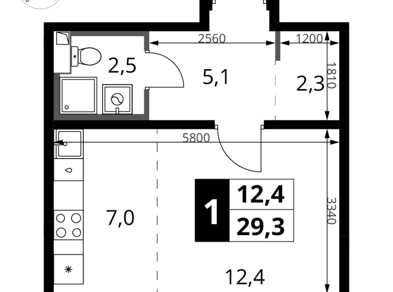 Studio 1 zimmer 29 m² Chimki, Russland