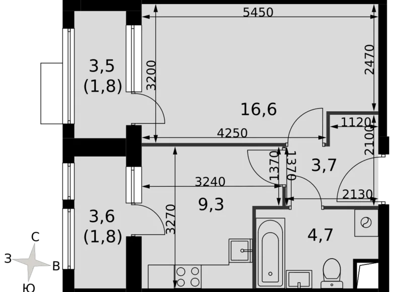 Wohnung 1 zimmer 38 m² Razvilka, Russland