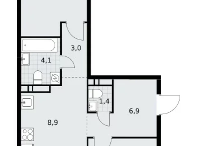 Wohnung 3 Zimmer 60 m² Postnikovo, Russland