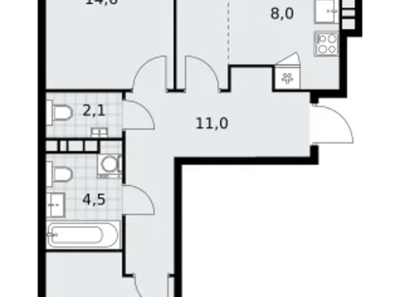 Wohnung 3 zimmer 69 m² poselenie Sosenskoe, Russland