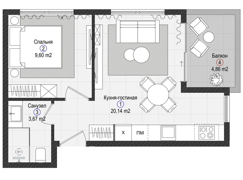 Wohnung 1 zimmer 43 m² Gazipasa, Türkei