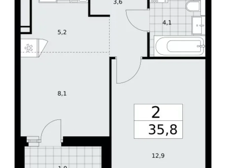 Wohnung 2 zimmer 36 m² Moskau, Russland