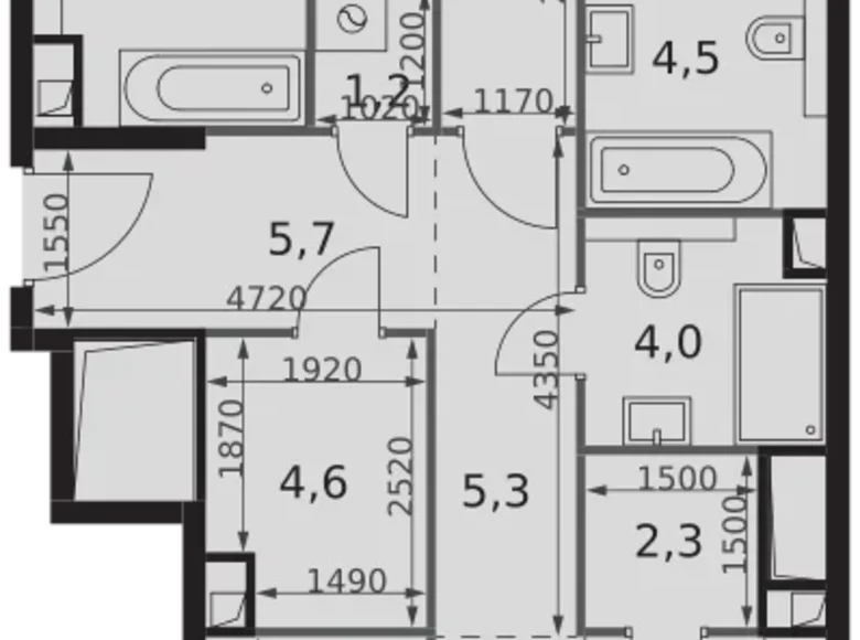 Apartamento 3 habitaciones 99 m² North-Western Administrative Okrug, Rusia