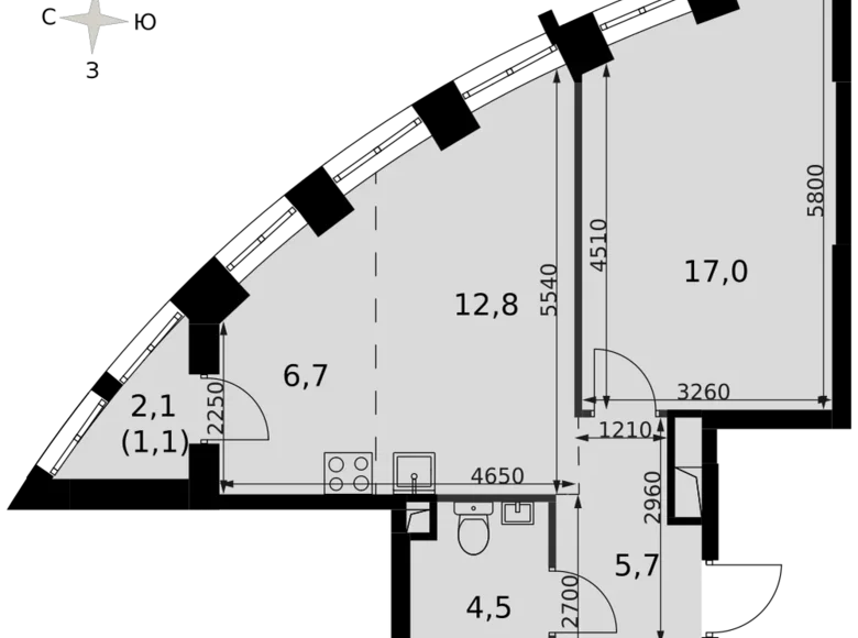 Appartement 1 chambre 48 m² North-Western Administrative Okrug, Fédération de Russie