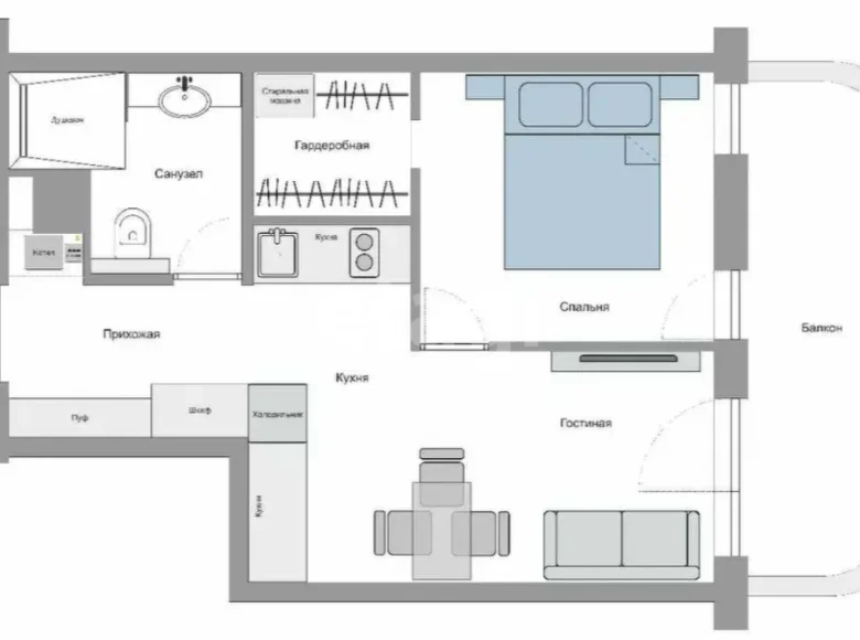 Квартира 40 м² Ханабад, Узбекистан