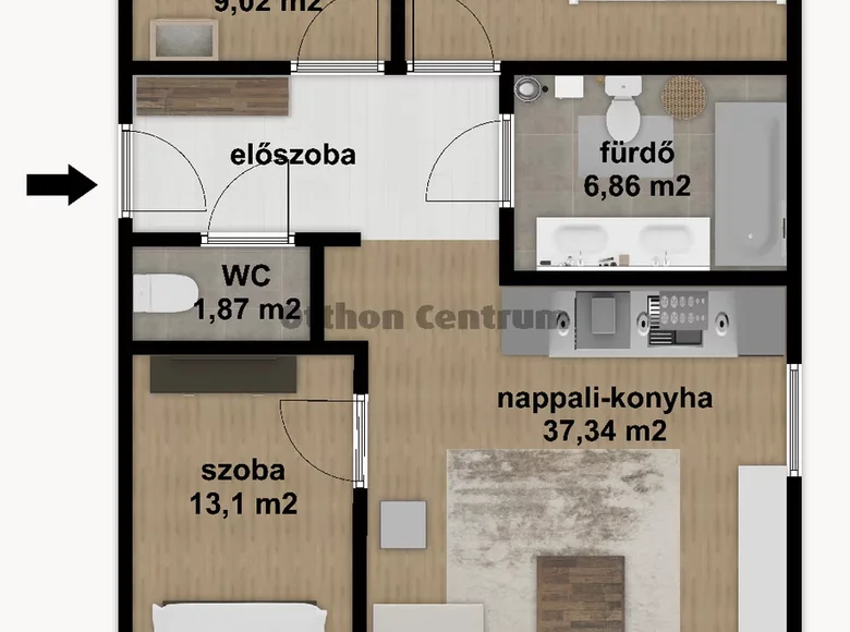 Wohnung 4 Zimmer 81 m² Budapest, Ungarn