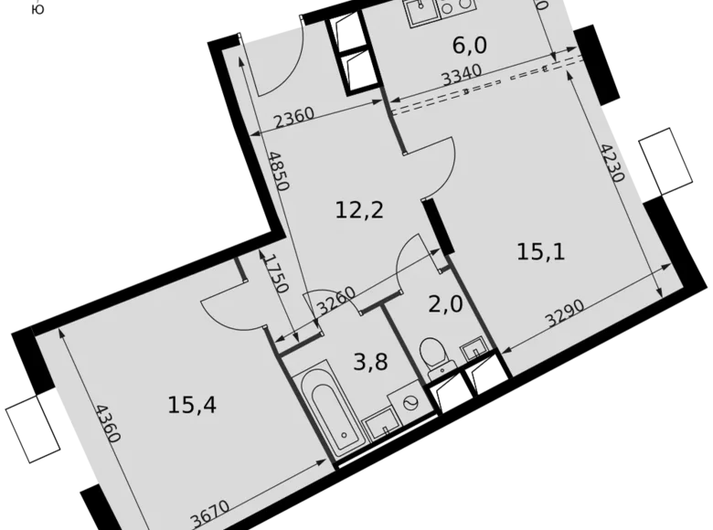 Wohnung 2 zimmer 55 m² Razvilka, Russland