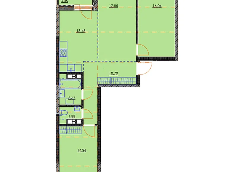 Mieszkanie 3 pokoi 81 m² Mińsk, Białoruś