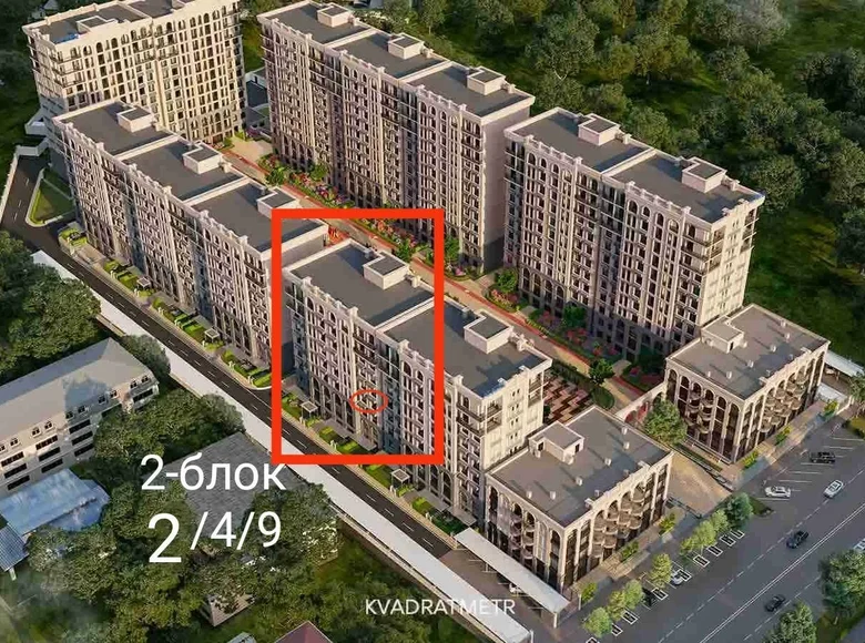 Kvartira 2 xonalar 43 m² Toshkentda