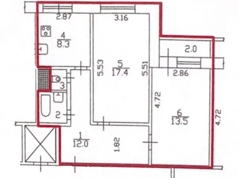 Wohnung 2 zimmer 55 m² Sankt Petersburg, Russland
