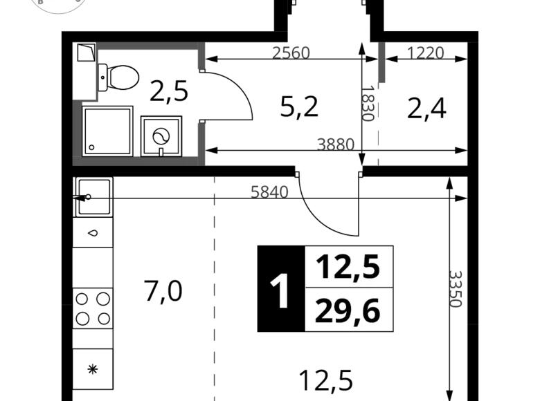 Estudio 1 habitación 30 m² Jimki, Rusia