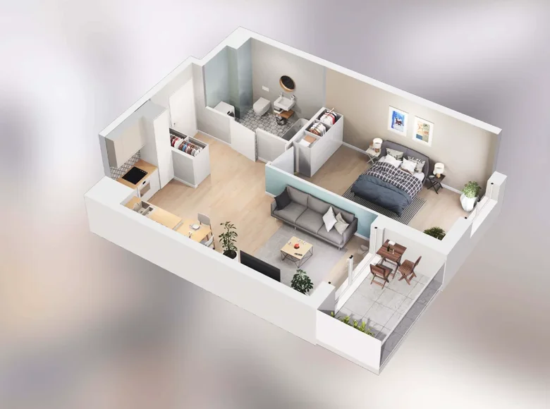 1 bedroom apartment 46 m² Poznan, Poland