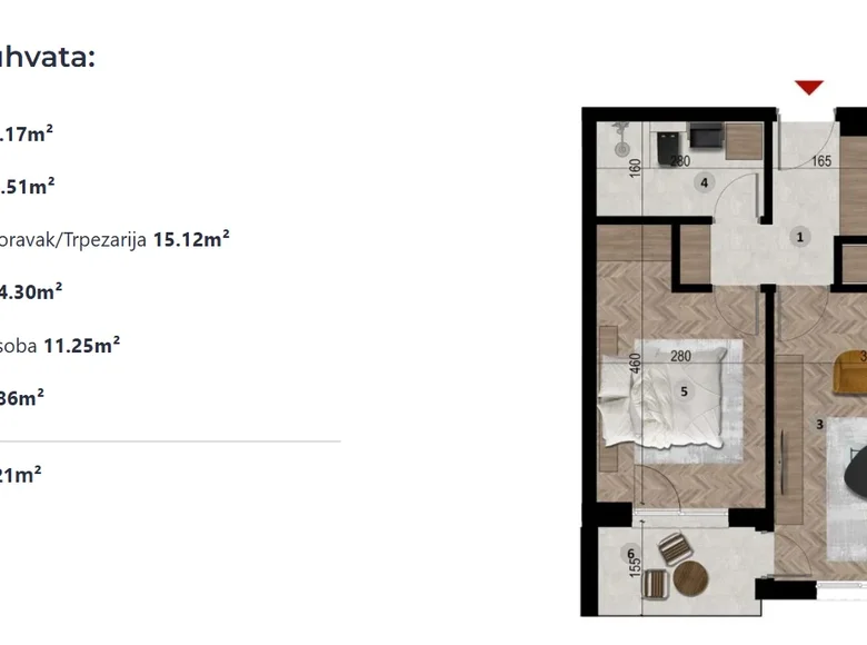 Apartamento 2 habitaciones 44 m² Bar, Montenegro
