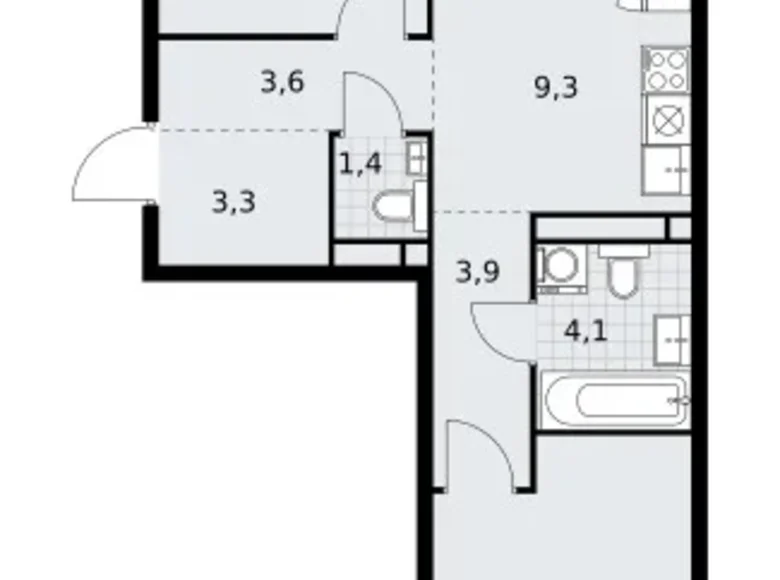 Wohnung 3 Zimmer 59 m² Postnikovo, Russland