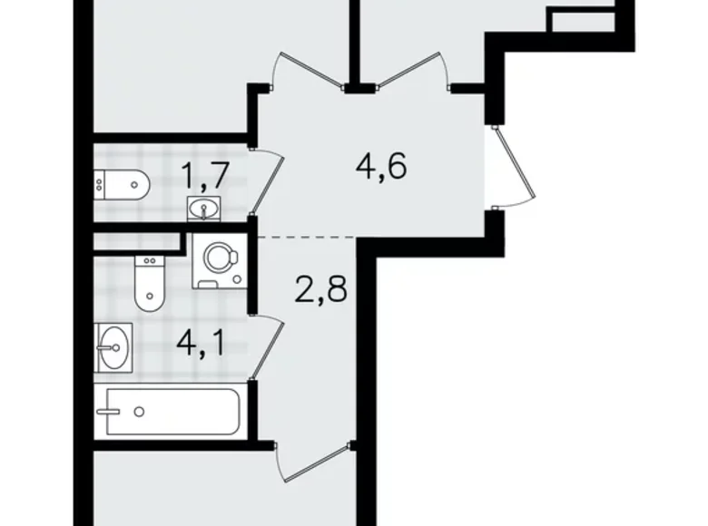 Apartamento 2 habitaciones 54 m² Vsevolozhsk, Rusia