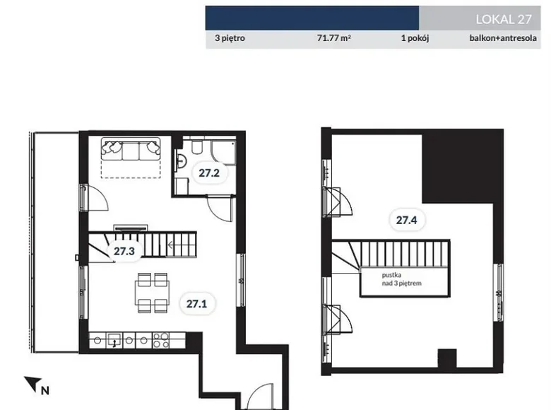 Wohnungen auf mehreren Ebenen 2 Zimmer 72 m² Hela, Polen