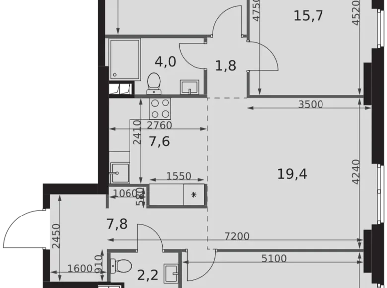 Appartement 4 chambres 91 m² North-Western Administrative Okrug, Fédération de Russie