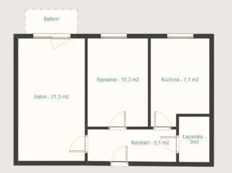 Квартира 2 комнаты 47 м² Gortatowo, Польша