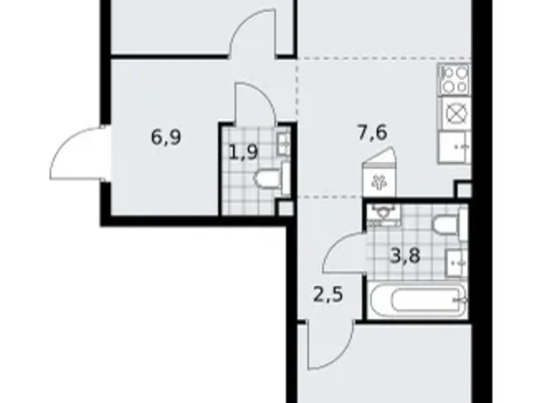 Appartement 3 chambres 61 m² poselenie Sosenskoe, Fédération de Russie