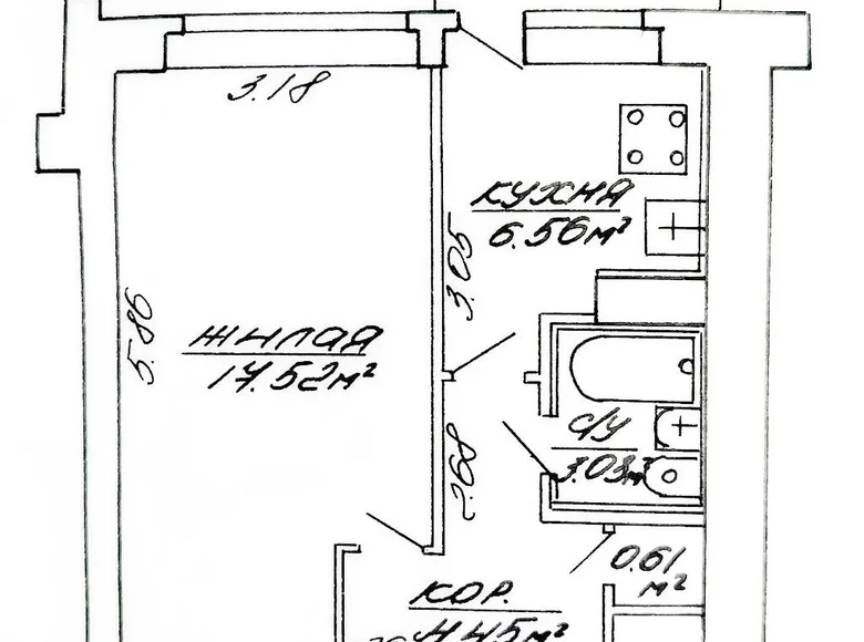 Apartamento 1 habitación 32 m² Minsk, Belarús