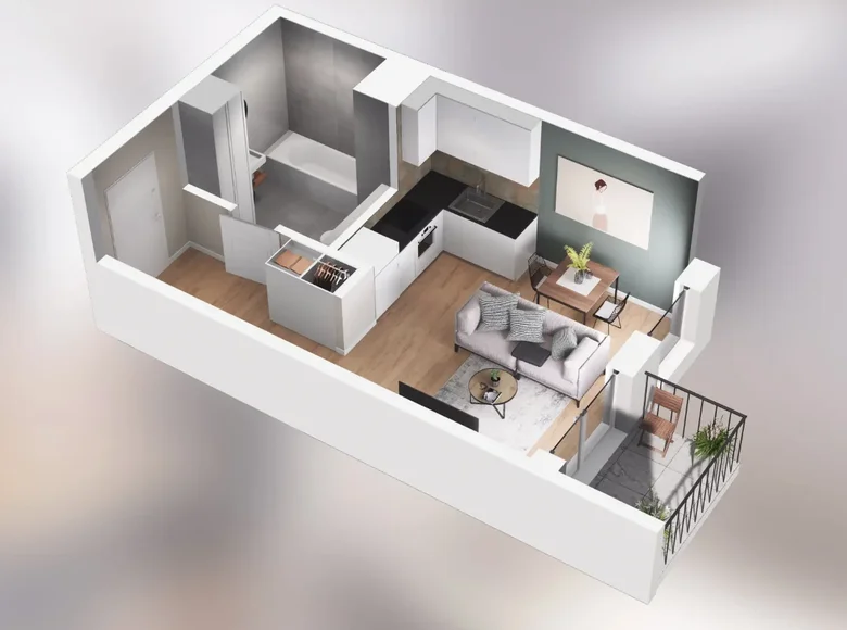 1 bedroom apartment 27 m² Poznan, Poland