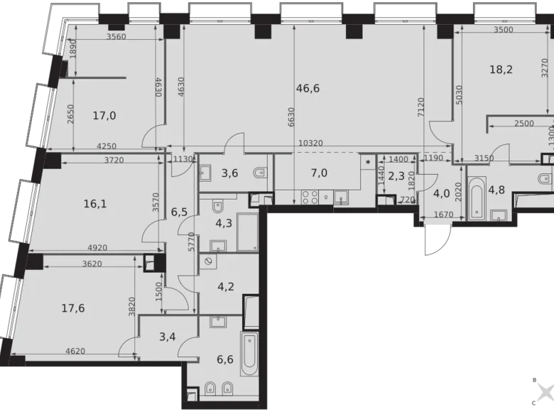 Квартира 5 комнат 162 м² Северо-Западный административный округ, Россия