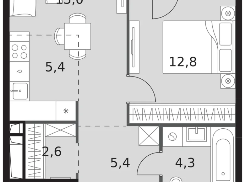 Apartamento 2 habitaciones 47 m² North-Western Administrative Okrug, Rusia