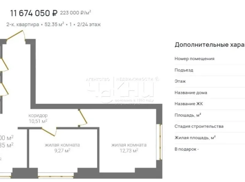 Apartment 52 m² Nizhny Novgorod, Russia