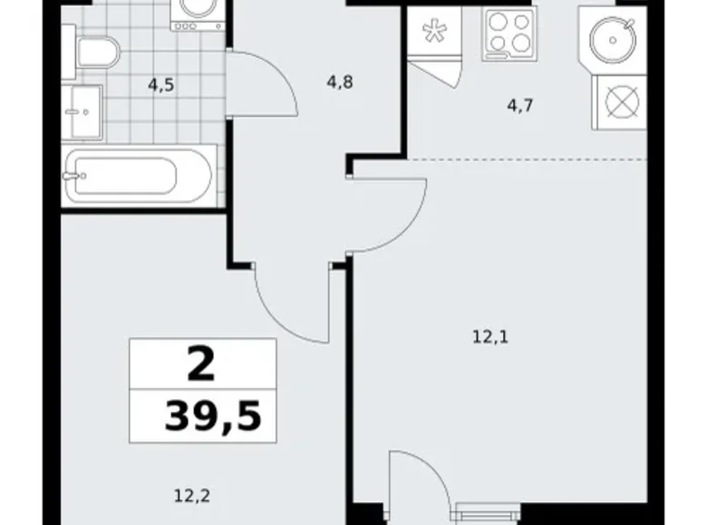 Apartamento 2 habitaciones 40 m² poselenie Sosenskoe, Rusia