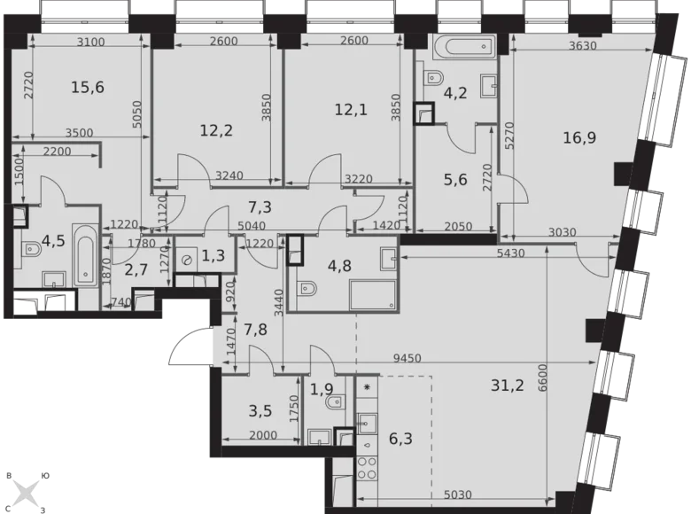 Apartamento 5 habitaciones 138 m² North-Western Administrative Okrug, Rusia