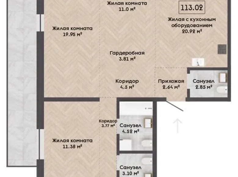 Wohnung 5 zimmer 113 m² Kalodziscanski sielski Saviet, Belarus
