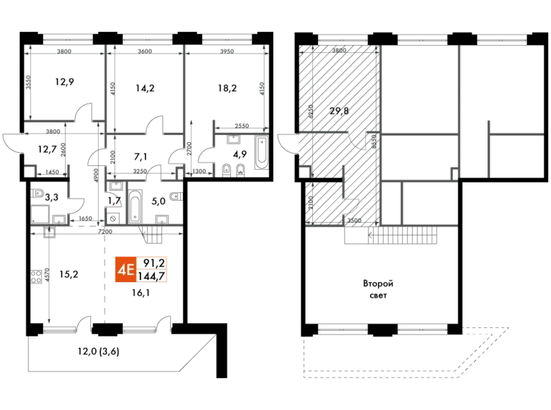 Apartamento 4 habitaciones 145 m² North-Western Administrative Okrug, Rusia