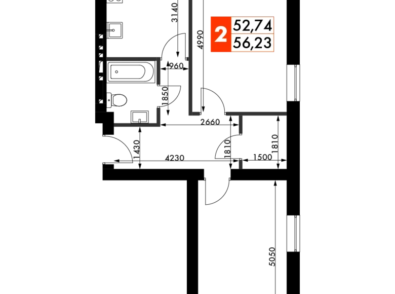 Квартира 2 комнаты 56 м² Наро-Фоминский городской округ, Россия