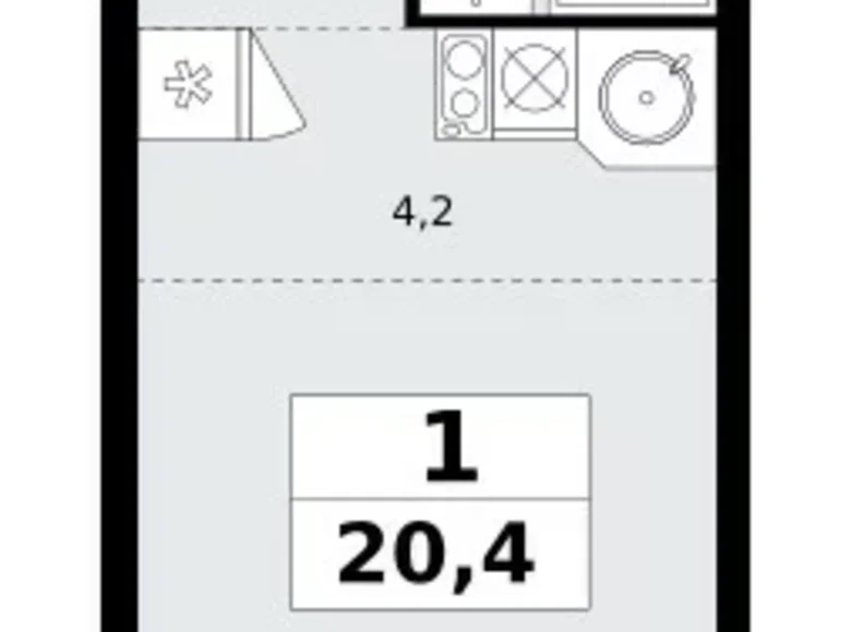 Appartement 1 chambre 20 m² Moscou, Fédération de Russie