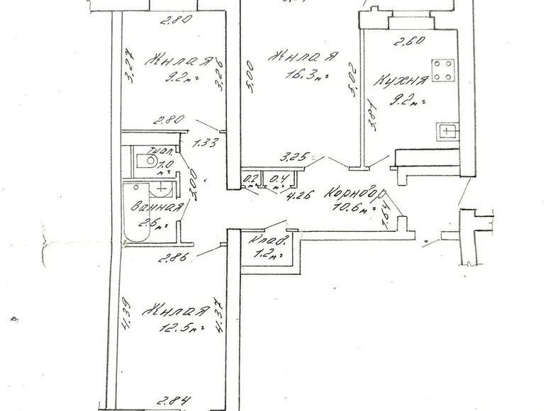 Mieszkanie 3 pokoi 63 m² Mińsk, Białoruś