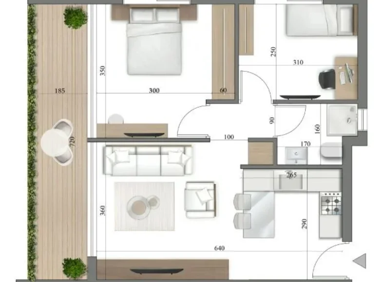 Квартира 1 спальня 63 м² Сообщество Святого Тихона, Кипр