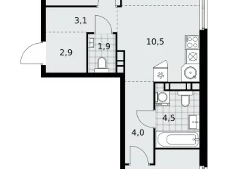 Wohnung 3 zimmer 59 m² Moskau, Russland